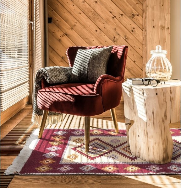 Oboustranný orientální koberec KILIM 80x150 cm červená/béžová