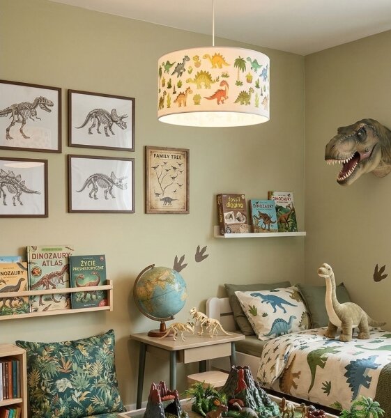 Dětský lustr KIDS ROOM 1xE27/60W/230V pr. 40 cm dinosaurus
