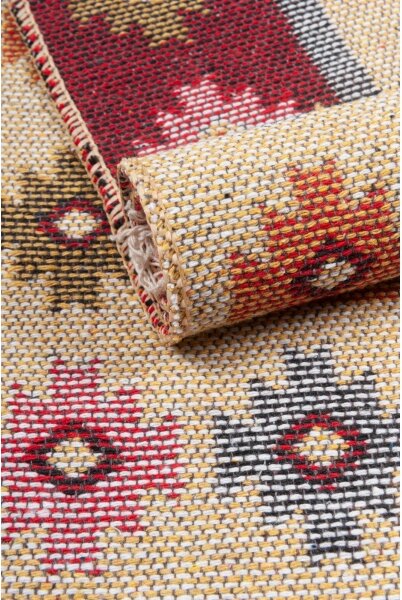 Oboustranný orientální koberec KILIM 80x150 cm červená/béžová
