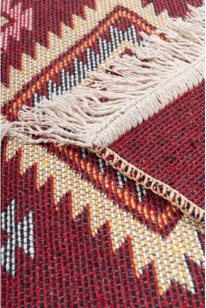 Oboustranný orientální koberec KILIM 80x150 cm červená/béžová