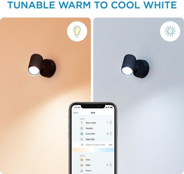 Philips WiZ Tunable white 8719514551817 IMAGEO bodové svítidlo 1xGU10 5W/350lm 2700-6500K černá stmívatelné