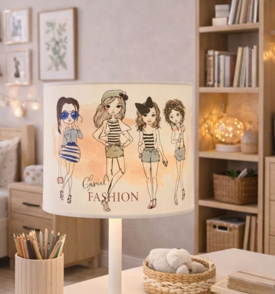 Dětská stolní lampa GIRLS VIBES 1xE27/60W/230V pr. 18 cm dívky
