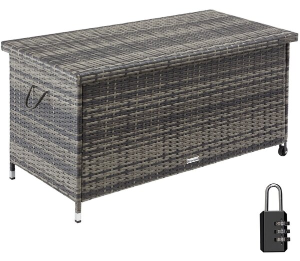 Tectake Úložný box Kiruna s velkým úložným prostorem 270l - šedá