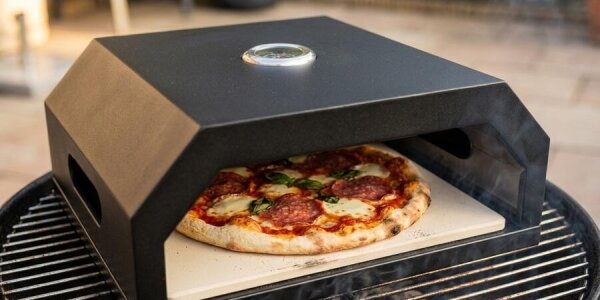 Pizza pec s teploměrem 40x34,5x16 cm černá