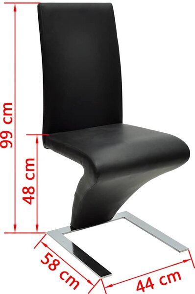 Jídelní židle 6 ks černé umělá kůže 160564