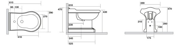 Kerasan Kerasan, RETRO bidet 39x43x61cm, 102201