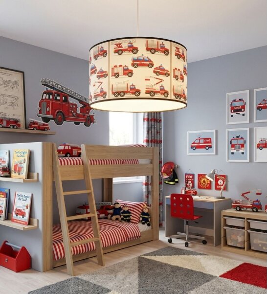 Dětský lustr KIDS ROOM 1xE27/60W/230V pr. 40 cm hasiči