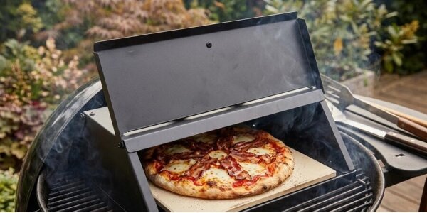 Pizza pec s dvířky a teploměrem 40x35,5x21 cm černá