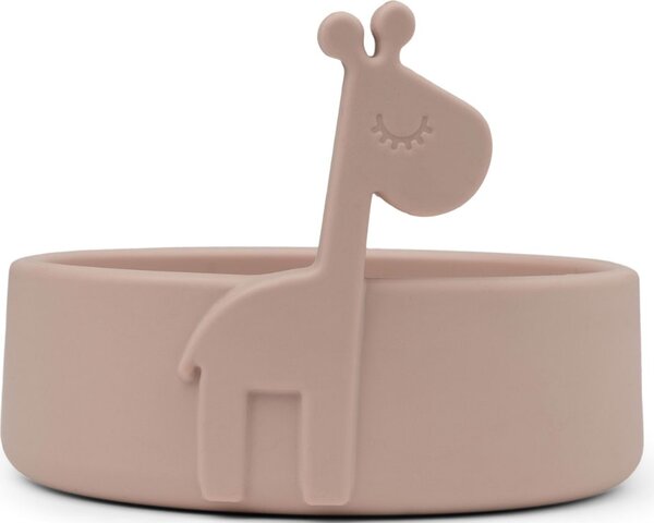 -25 % Dny MOMENTI– Růžová silikonová dětská miska Done by Deer Peekaboo Raffi
