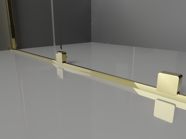 Mexen Velar Duo, posuvné sprchové dveře do otvoru 140 cm, 8mm šedé sklo, zlatá lesklá, 871-140-000-42-50