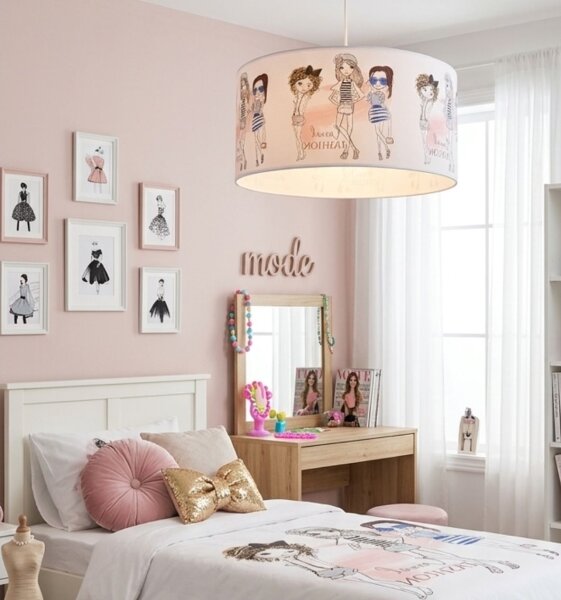 Dětský lustr GIRLS VIBES 1xE27/60W/230V pr. 40 cm dívky