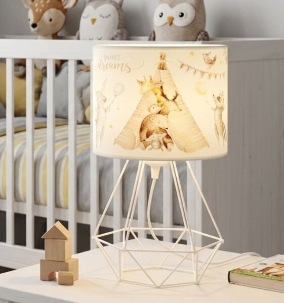 Dětská stolní lampa KIDS ROOM 1xE27/60W/230V pr. 18 cm zvířátka