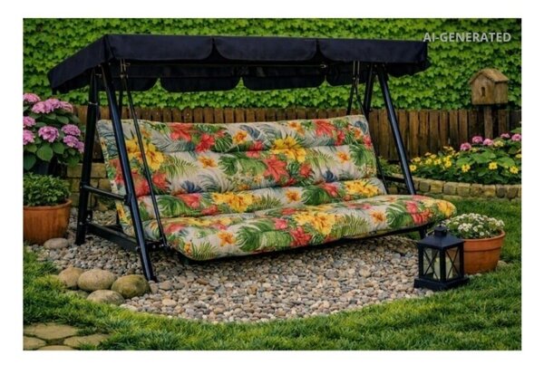 Polstr a opěrka na zahradní houpačku - 150 cm - Honolulu