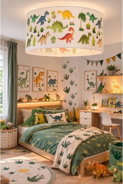 Dětské stropní svítidlo KIDS ROOM 1xE27/60W/230V pr. 40 cm dinosaurus