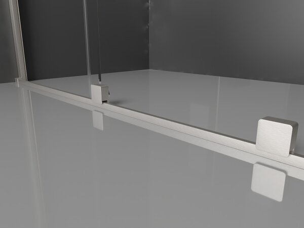 Mexen Velar Duo, sprchový kout s posuvnými dveřmi 80 x 80 cm, 8mm šedé sklo, broušená ocel, 871-080-080-42-97
