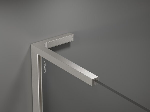 Mexen Velar L Duo, posuvné sprchové dveře do otvoru 170 cm, 8mm sklo námraza, broušená ocel, 871-170-003-32-97