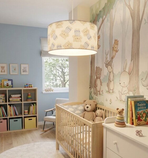 Dětský lustr KIDS ROOM 1xE27/60W/230V pr. 40 cm medvídek