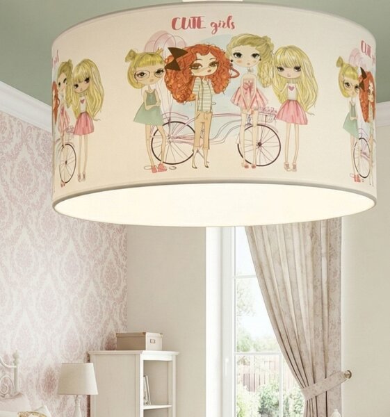 Dětské stropní svítidlo GIRLS VIBES 1xE27/60W/230V pr. 40 cm dívky