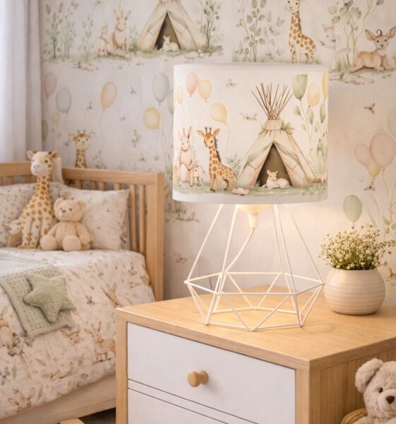 Dětská stolní lampa KIDS ROOM 1xE27/60W/230V pr. 18 cm zvířátka