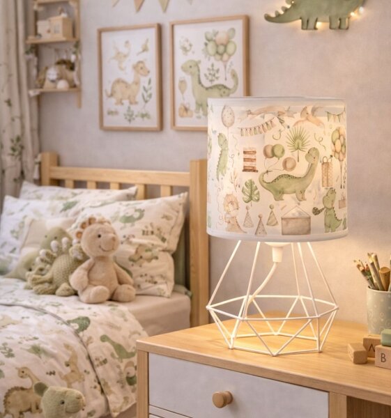 Dětská stolní lampa KIDS ROOM 1xE27/60W/230V pr. 18 cm dinosaurus