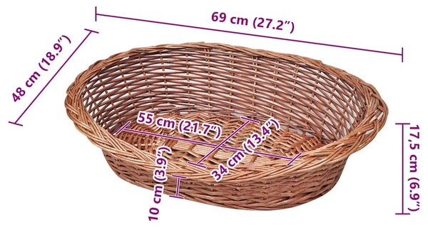 Proutěný koš / pelech pro psa přírodní 69 cm 170341