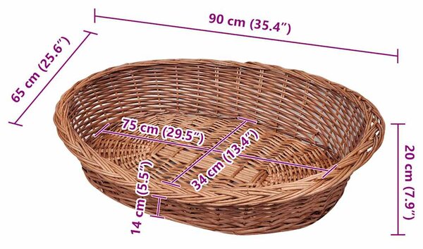 Proutěný koš / pelech pro psa přírodní 90 cm 170340
