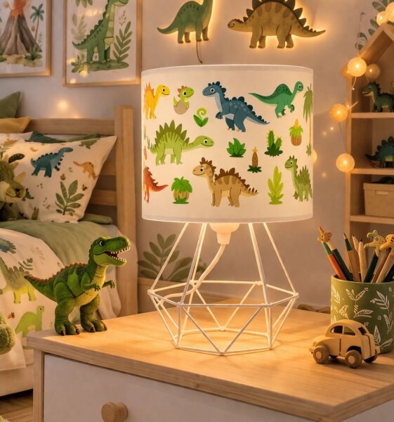 Dětská stolní lampa KIDS ROOM 1xE27/60W/230V pr. 18 cm dinosaurus