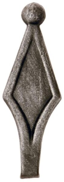 LogistSystem 1 ks ozdobná kovová špička – 120 x 35 mm (V x Š) / základna: 12 x 12 cm, dekorace na plot 40.151