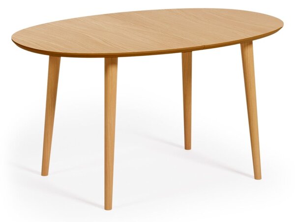 Rozkládací jídelní stůl v dekoru dubu v přírodní barvě 90x140 cm Oqui – Kave Home