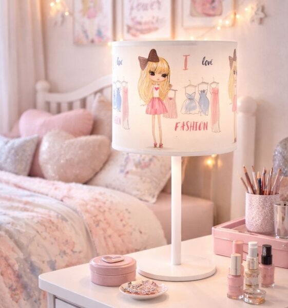 Dětská stolní lampa GIRLS VIBES 1xE27/60W/230V pr. 18 cm I love fashion