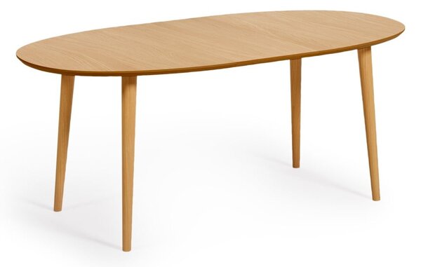 Rozkládací jídelní stůl v dekoru dubu v přírodní barvě 90x140 cm Oqui – Kave Home