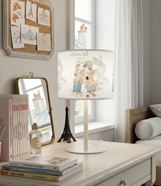 Dětská stolní lampa GIRLS VIBES 1xE27/60W/230V pr. 18 cm Paris