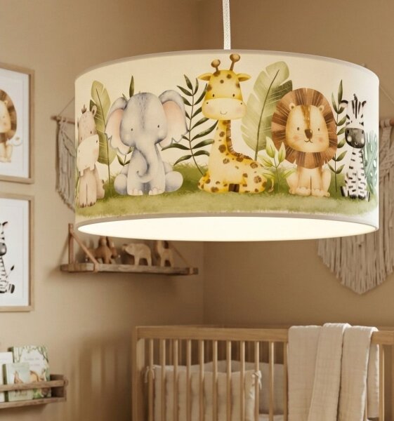 Dětský lustr KIDS ROOM 1xE27/60W/230V pr. 40 cm džungle