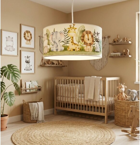 Dětský lustr KIDS ROOM 1xE27/60W/230V pr. 40 cm džungle