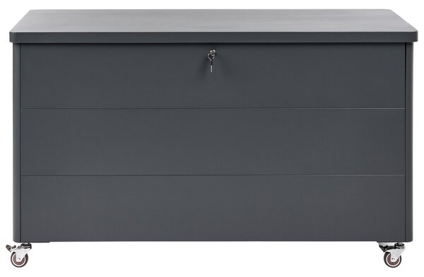 Úložný box KYMI 136 cm 55 cm Kov s koly Tmavě šedá