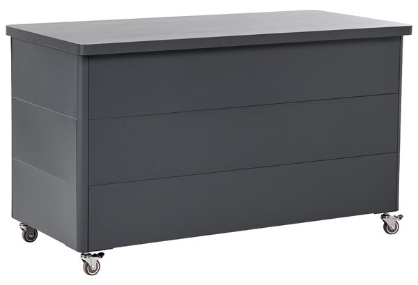 Úložný box KYMI 136 cm 55 cm Kov s koly Tmavě šedá