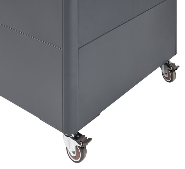 Úložný box KYMI 136 cm 55 cm Kov s koly Tmavě šedá