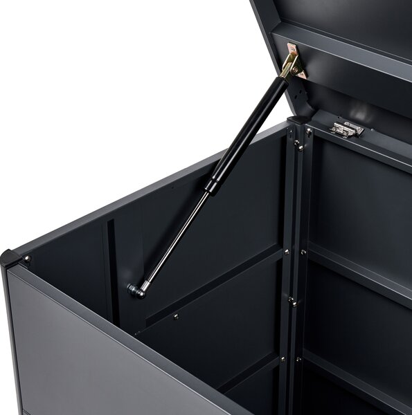 Úložný box KYMI 136 cm 55 cm Kov s koly Tmavě šedá