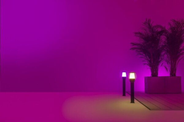 Philips Wiz Colors 8720169071797 ELPAS Bollard Starter kit venkovní sloupkové svítidlo LED V518mm 4,8W/320lm 2700-5000K+RGB IP65 (Adaptér IP44) černá + adaptér