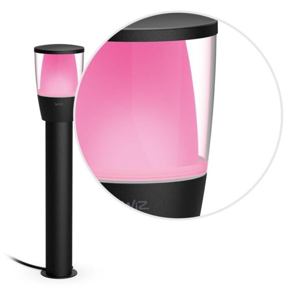 Philips Wiz Colors 8720169071797 ELPAS Bollard Starter kit venkovní sloupkové svítidlo LED V518mm 4,8W/320lm 2700-5000K+RGB IP65 (Adaptér IP44) černá + adaptér