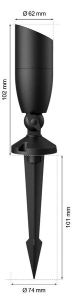 Philips Wiz Ground Spot Extension EU 8720169071650 exteriérové svítidlo/reflektor LED 4W/270lm 2700-5000K+RGB černá