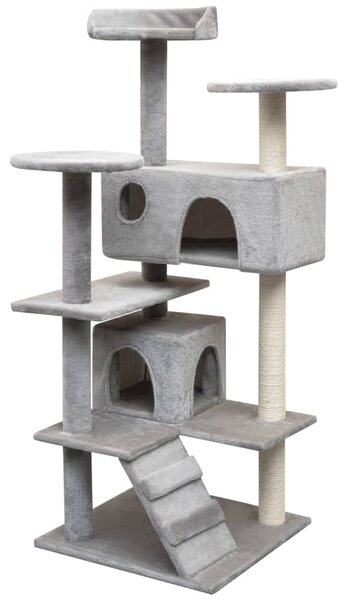 Škrabadlo pro kočky se sisalovými sloupky 125 cm šedá 170475