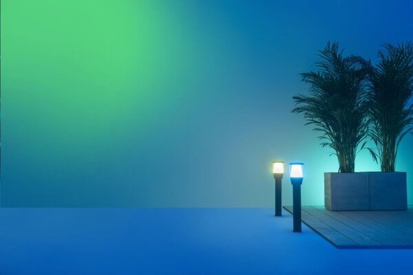 Philips Wiz Colors 8720169071797 ELPAS Bollard Starter kit venkovní sloupkové svítidlo LED V518mm 4,8W/320lm 2700-5000K+RGB IP65 (Adaptér IP44) černá + adaptér