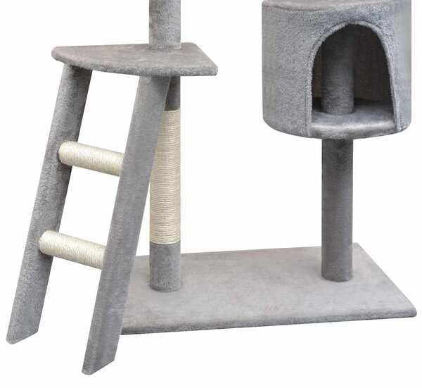 Škrabadlo pro kočky se sisalovými sloupky, 150 cm, šedá 170485