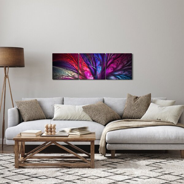 Abstraktní obraz stromu (s hodinami) (90x30 cm)