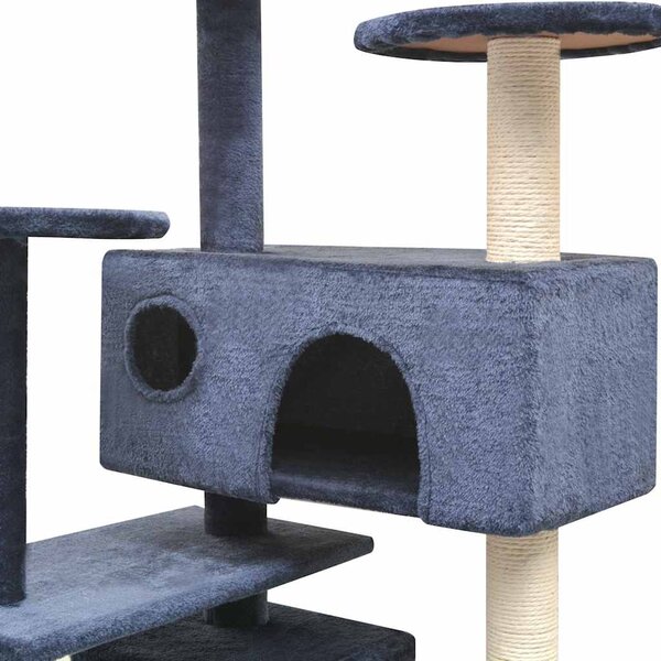 Škrabadlo pro kočky se sisalovými sloupky, 125 cm, tmavě modrá 170479