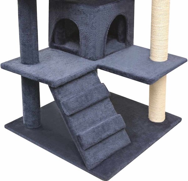 Škrabadlo pro kočky se sisalovými sloupky, 125 cm, tmavě modrá 170479