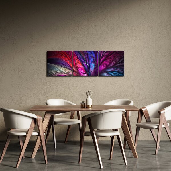 Abstraktní obraz stromu (s hodinami) (90x30 cm)