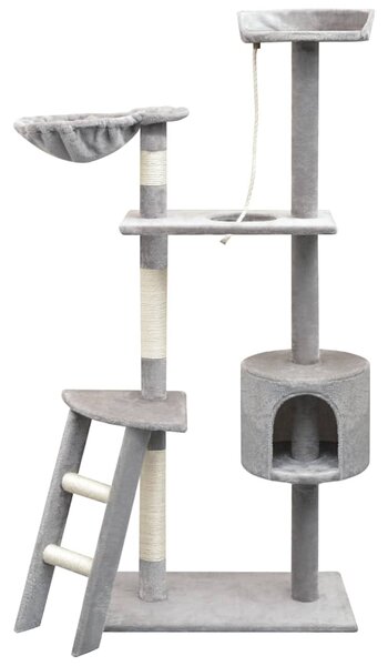 Škrabadlo pro kočky se sisalovými sloupky, 150 cm, šedá 170485