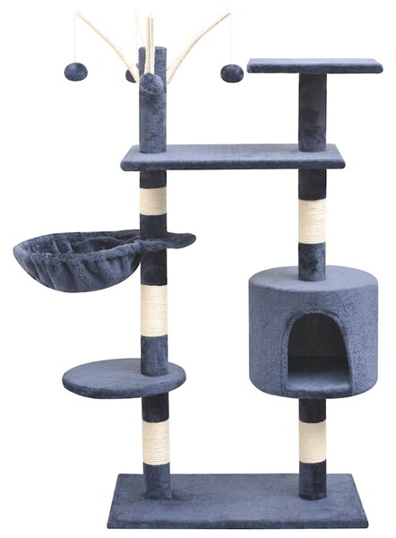 Škrabadlo pro kočky se sisalovými sloupky, 125 cm, tmavě modrá 170484